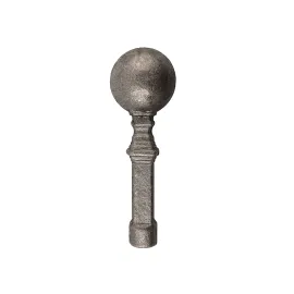 Boule d'ornement acier - base 16 mm - H125 mm
