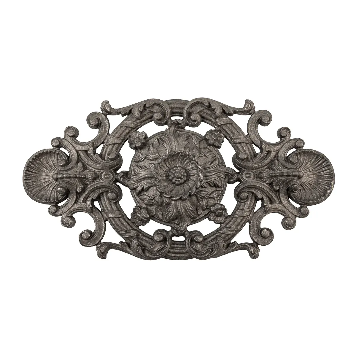 Rosace fonte pour portail fer forgé - 215x410 mm - à visser