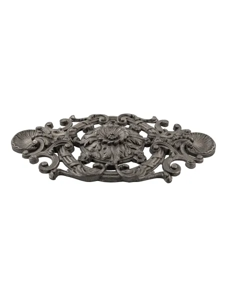 Décor pour portail fer forgé - palmette en fonte - 215x410 mm