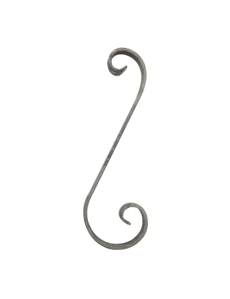 Volute en S inégale en plat de 12x6 mm