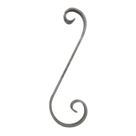 Volute en S inégale en plat de 12x6 mm