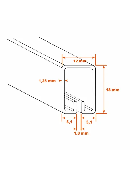 Profilé d encadrement rectangle 12x18