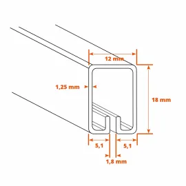 Profilé d encadrement rectangle 12x18