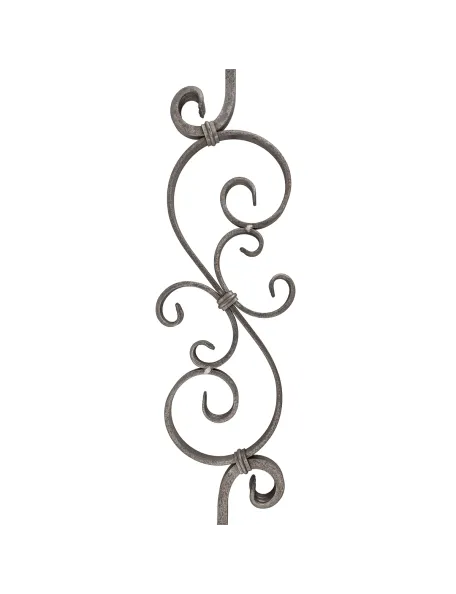 Barreau avec volutes en fer forgé - acier carré 12 mm - hauteur 90 cm