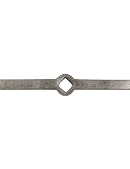Barre métal à trous carrés 14 mm - longueur 700 mm