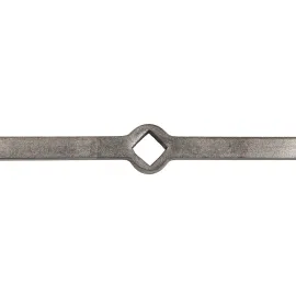 Barre métal à trous carrés 14 mm - longueur 700 mm