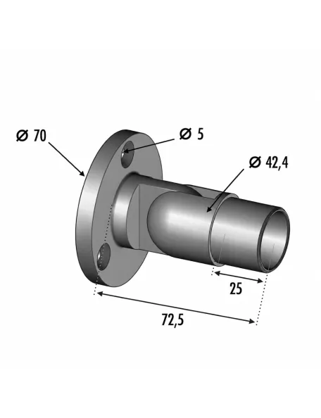 Support articulé pour main courante murale inox