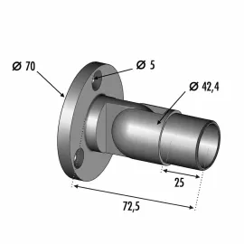 Support articulé pour main courante murale inox