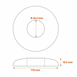 Cache platine inox pour poteau D 42.4 mm