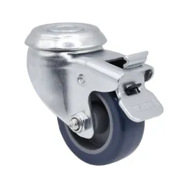 Roulette pivotante Ø50 mm - Caoutchouc - Avec frein